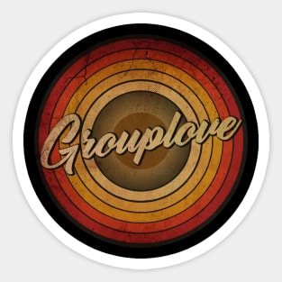 arjunthemaniac,circle retro faded Grouplove Sticker